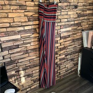 Banana Republic Blue and Orange Strapless Maxi Dress XL